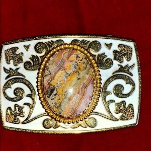 Vintage Western Gold Brass Belt Buckle